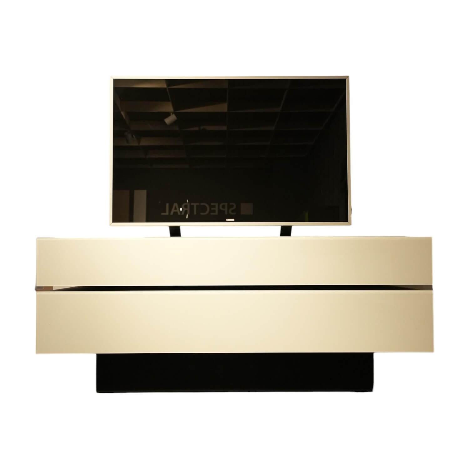 SPECTRAL Anbauschrank Lowboard BR 1503 Brick Glas Snow Weiß Lackiert Mit