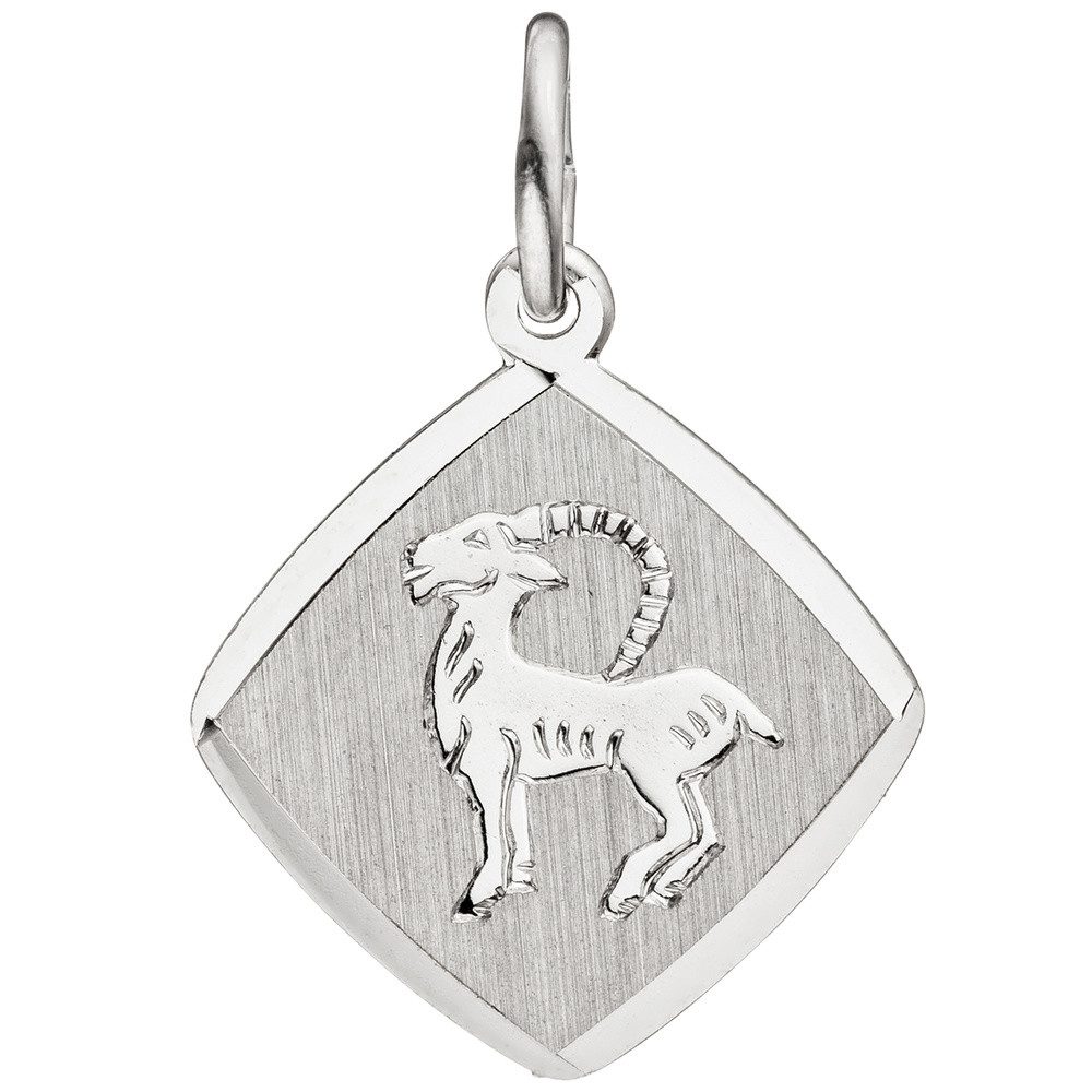 Schmuck Krone Kettenanhänger Sternzeichen Steinbock, Anhänger aus 925 Silber, Silber 925