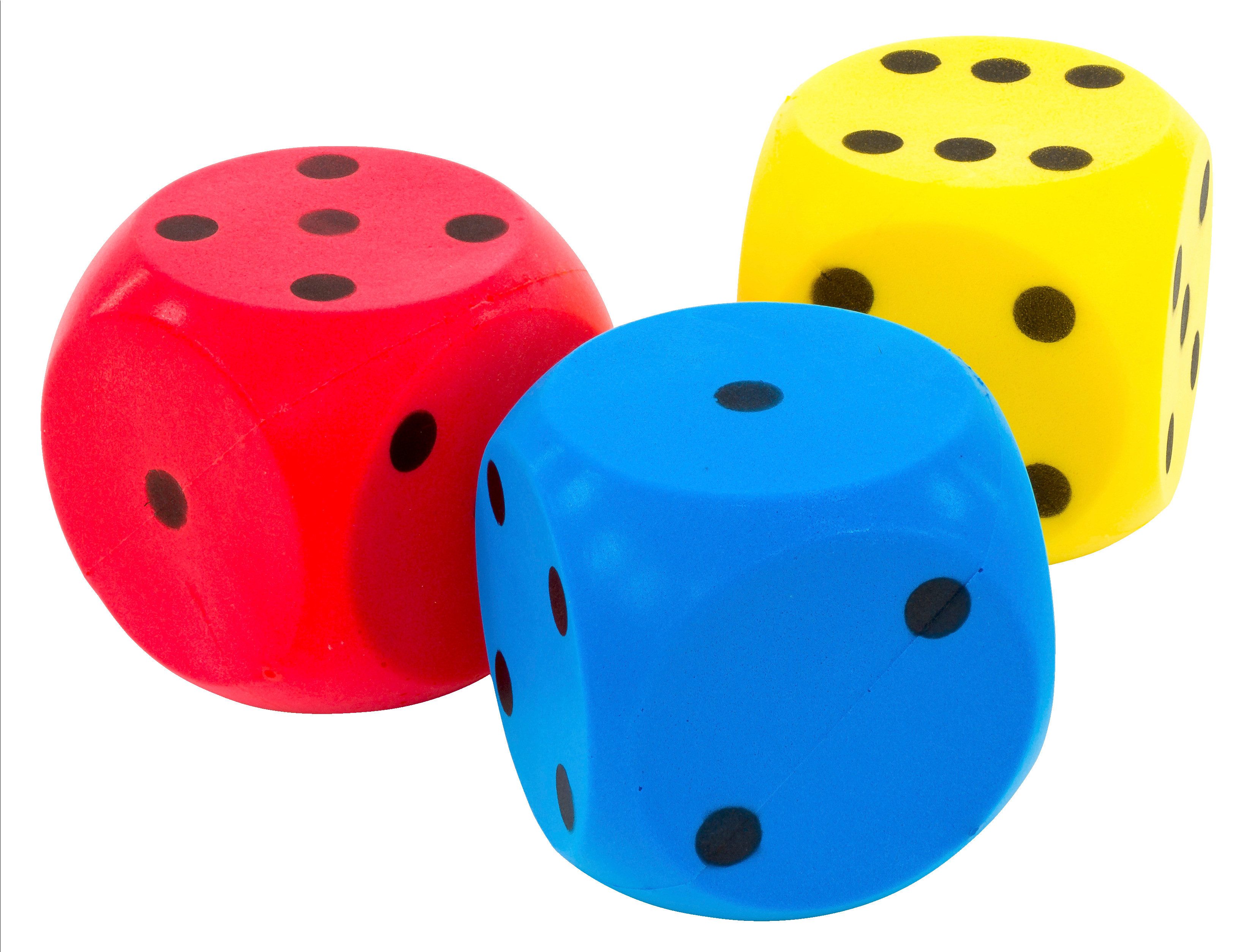 Betzold Lernspielzeug Schaumstoffwürfel, 16 cm, 3 Stück – Große Würfel für Spiel