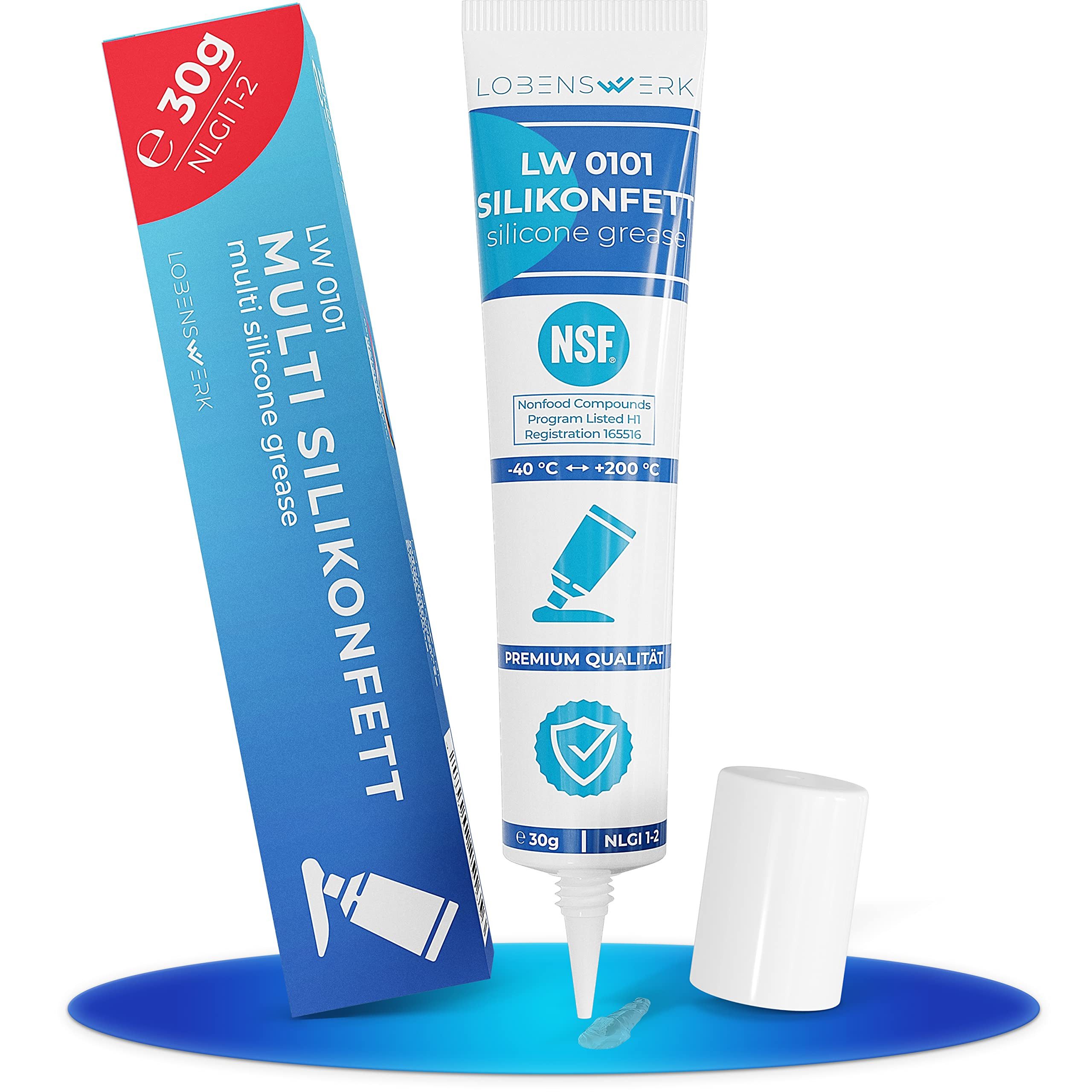 Lobenswerk Schmierfett für Kaffeevollautomaten [NSF geprüft], 30 g, (Silikonfett für Armaturen, Dichtungen, O-Ringe), Armaturenfett - universell anwendbar