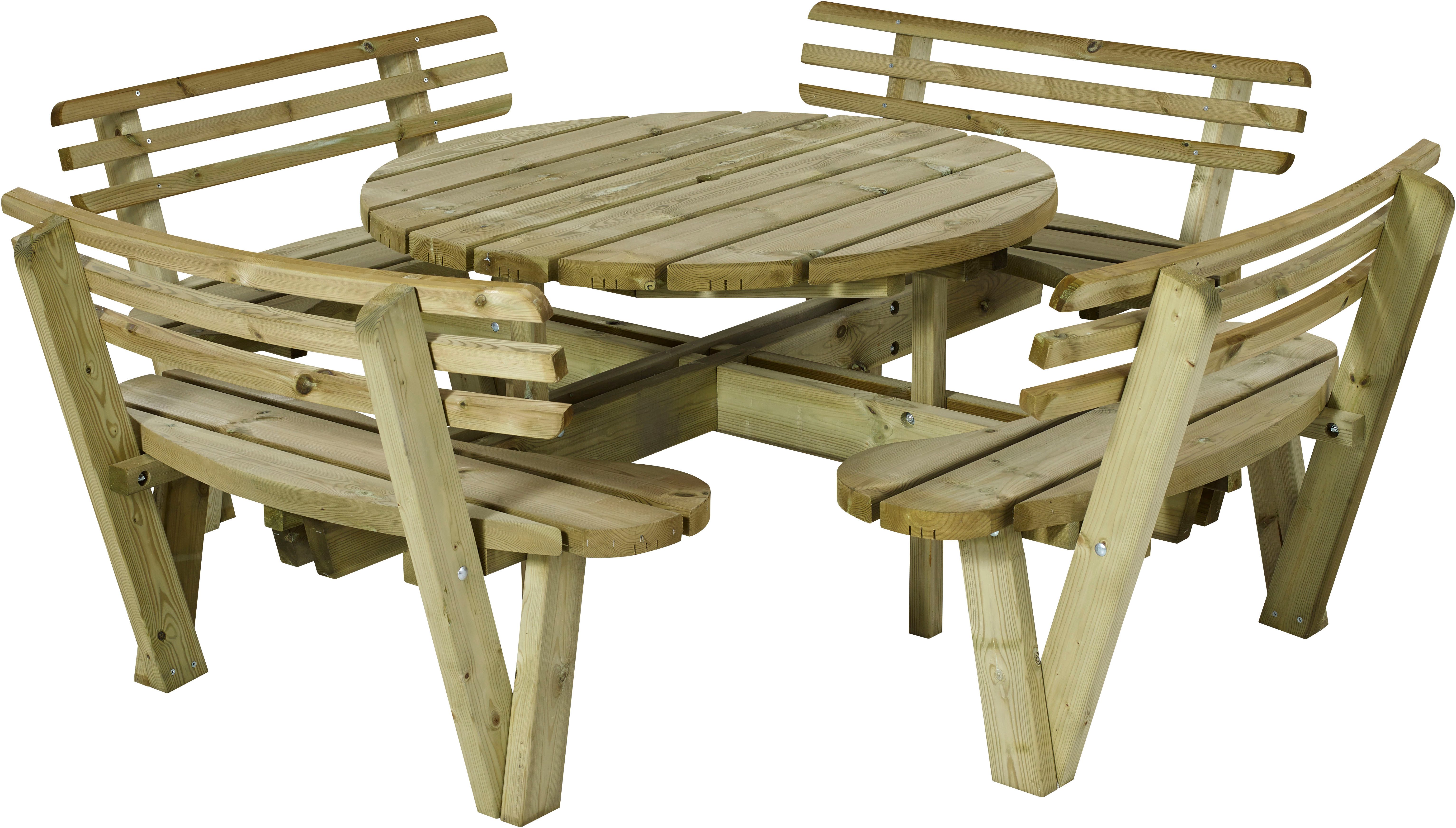 PLUS Garten-Essgruppe Kombimöbel - Rund, TOPSELLER!, (1-tlg., OTTOs Choice), 237x237x72/84 cm, mit Rückenlehnen
