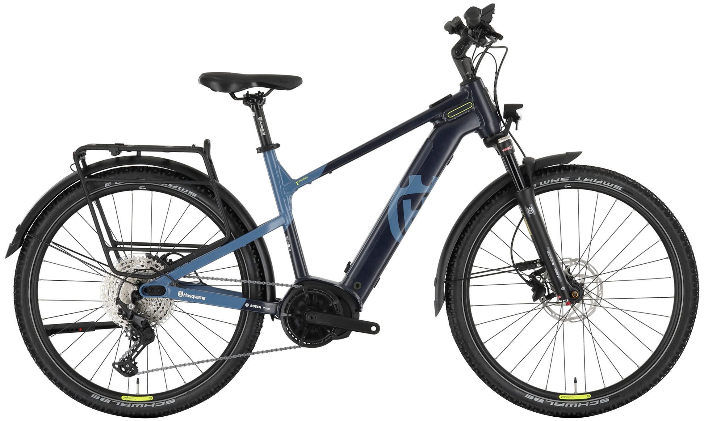 Husqvarna E-BICYCLES E-Bike Trekkingrad E-Trekkingbike Crosser 2, 11 Gang Shimano Deore RD-M5100 Schaltwerk, Kettenschaltung, Mittelmotor, 625 Wh, (27,5 Zoll, Bosch Motor, Scheibenbremsen, mit Straßenzulassung), Pedelec, Elektrofahrrad für Herren u. Damen