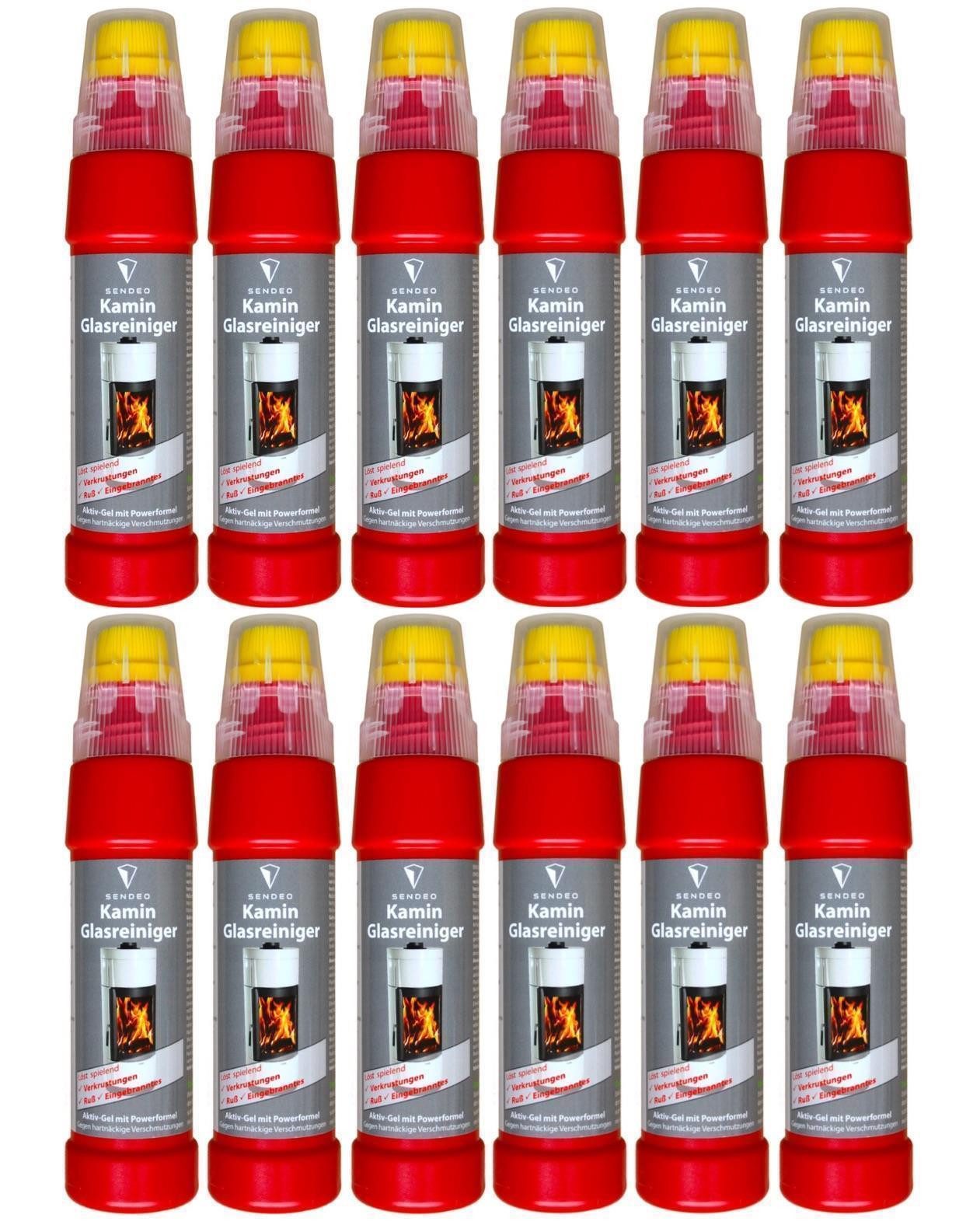 Sendeo Kaminscheibenreiniger SENDEO Gel, 200 ml, 12 Stk Scheibenreiniger (12-St)