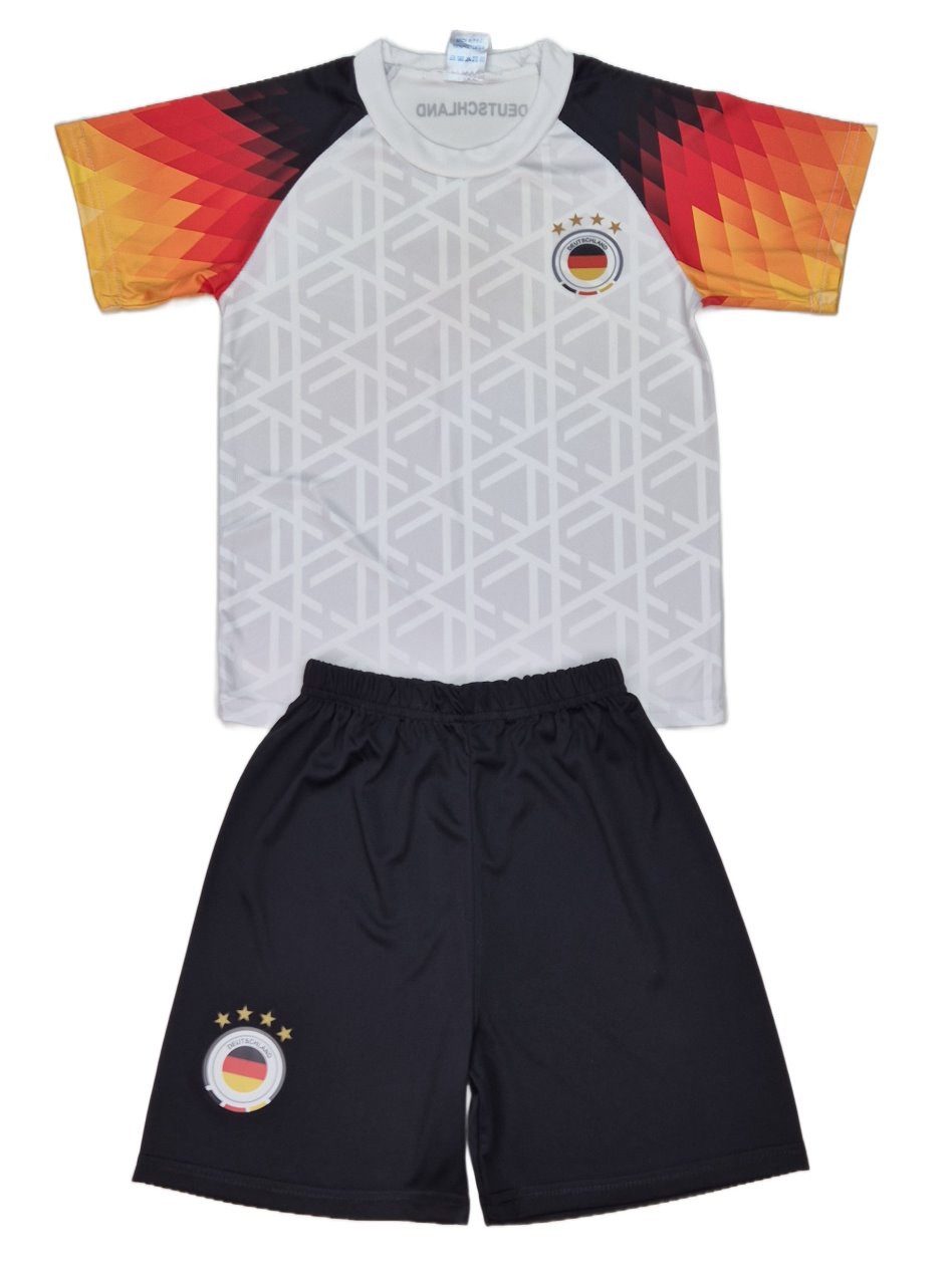 Fashion Boy Fußballtrikot Personalisiertes Fußball Fan Set Deutschland Trikot + Shorts, JS1 (Set, 2, Trikot + Shorts)