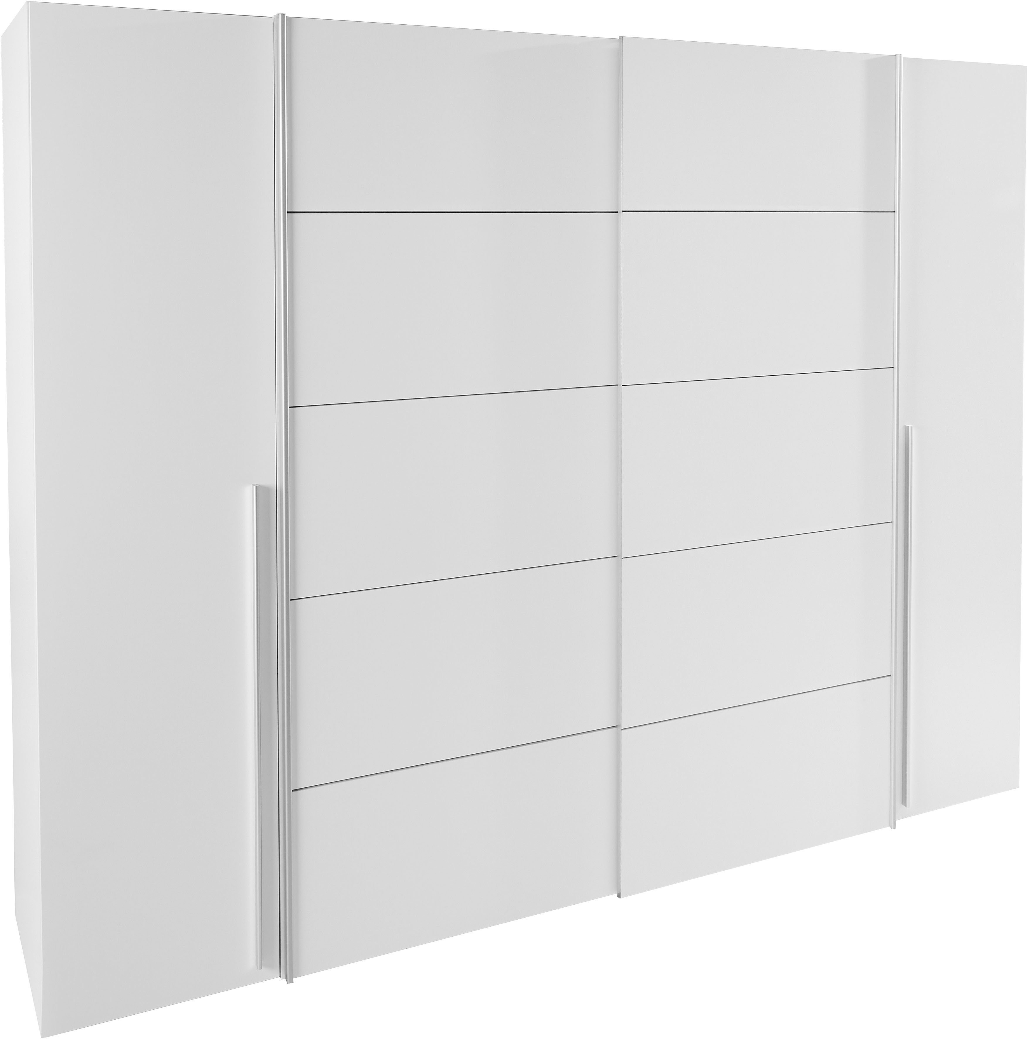 FORTE Dreh-/Schwebetürenschrank Narago, OTTOs Choice, TOPSELLER, mittlere Paneele farblich wechselbar (B/H/T ca. 270x210X61cm, Farbe Weiß auch mit Spiegeln erhältlich) gestalte die Schwebetüren einfarbig oder 2 farbig, Made in Europe