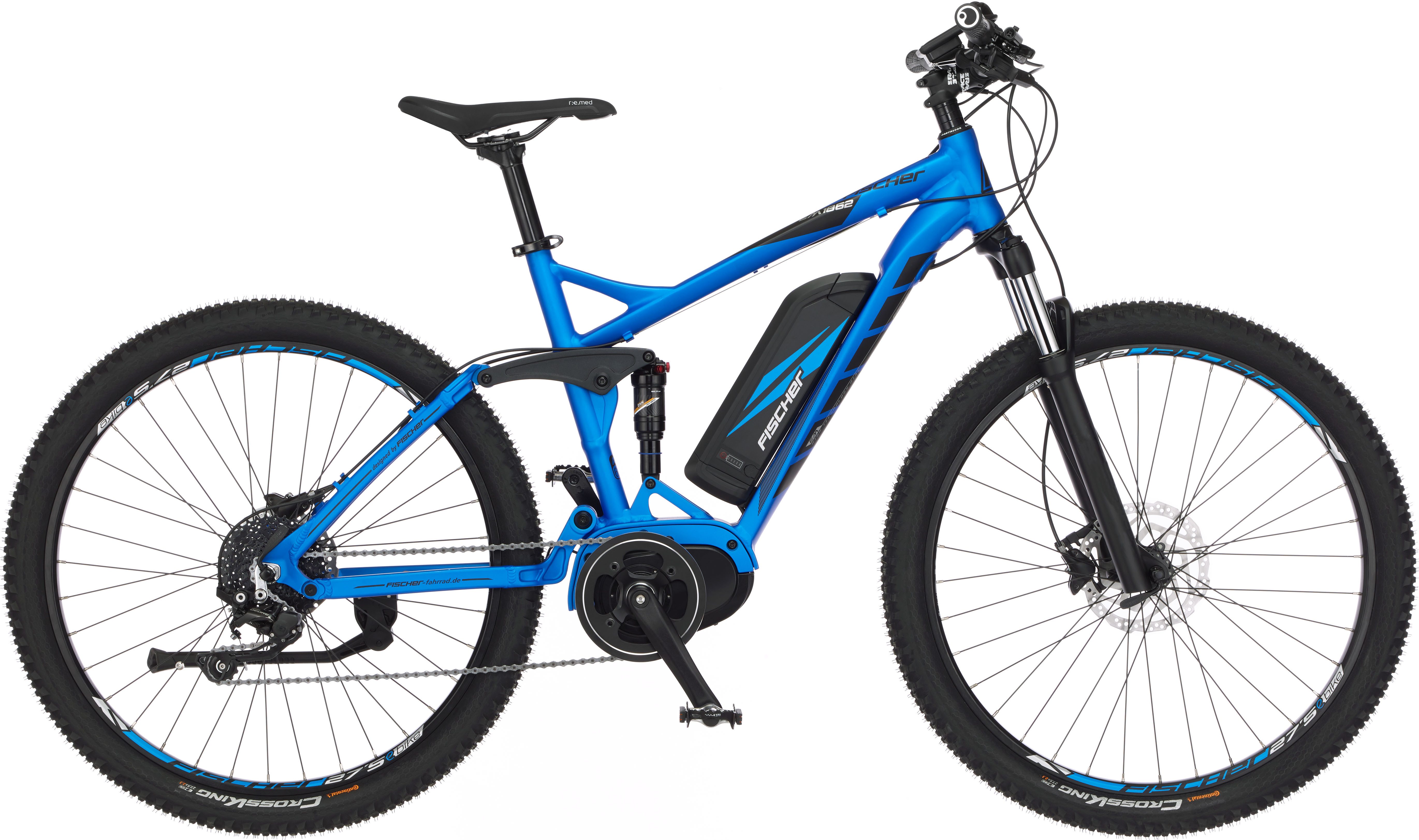 FISCHER Fahrrad E-Bike Mountainbike MONTIS EM 1862 557, 10 Gang, Kettenschaltung, Mittelmotor, 557 Wh, Pedelec, Elektrofahrrad für Damen u. Herren, MTB