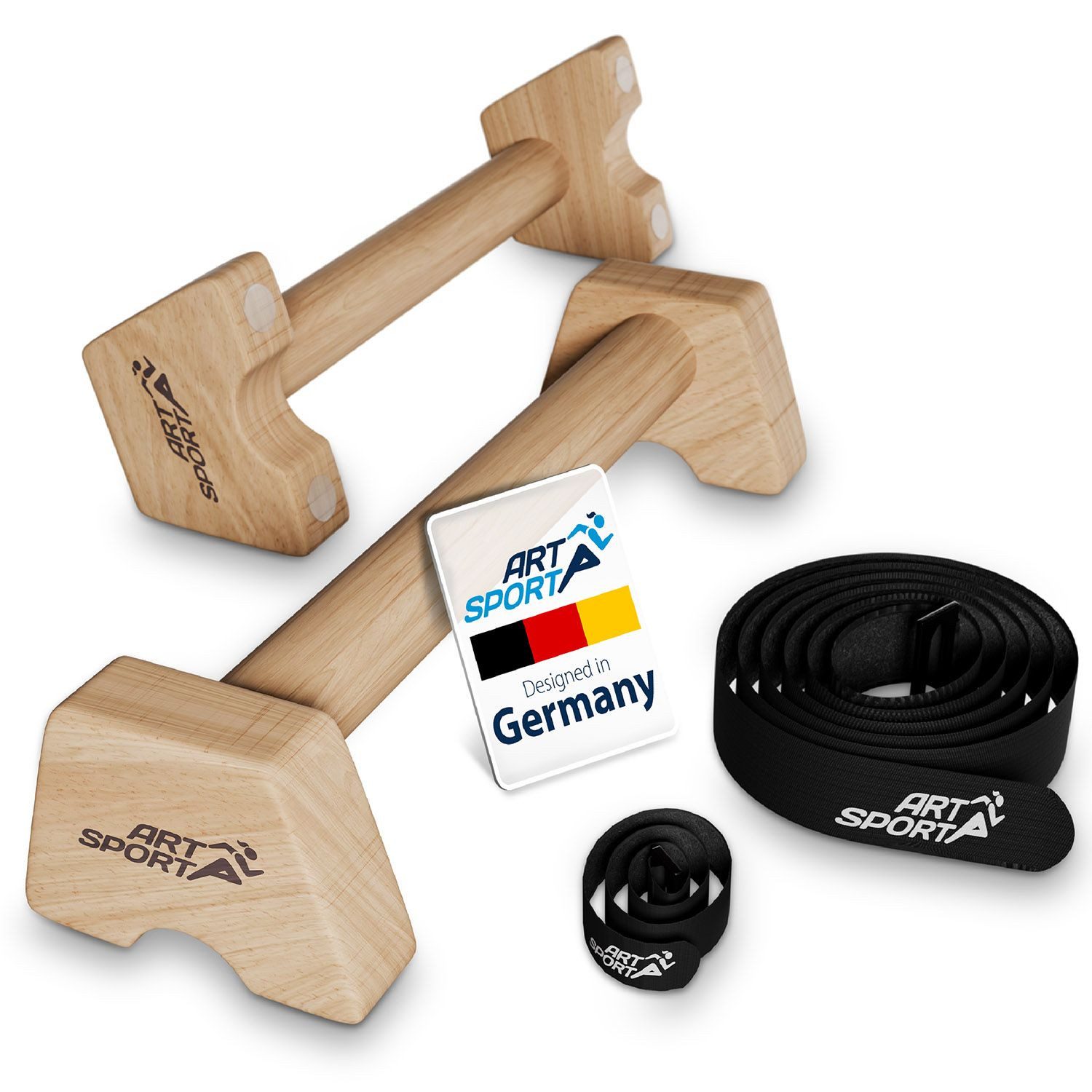 ArtSport Liegestützgriffe L (2-St), Parallettes aus Holz für Calisthenics, handlich, leicht & stabil