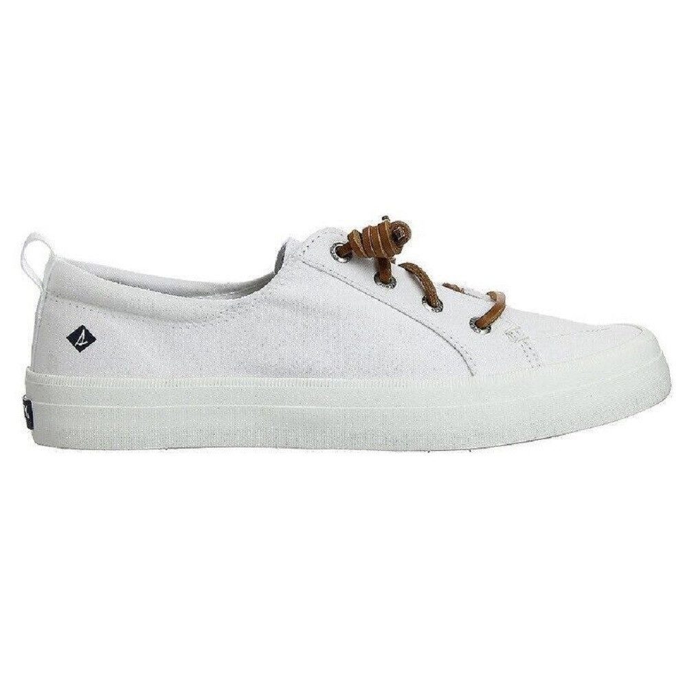 Sperry Crest Vibe Canvas White Damen Sneaker Halbschuhe Schnürschuhe STS81903 Sneaker