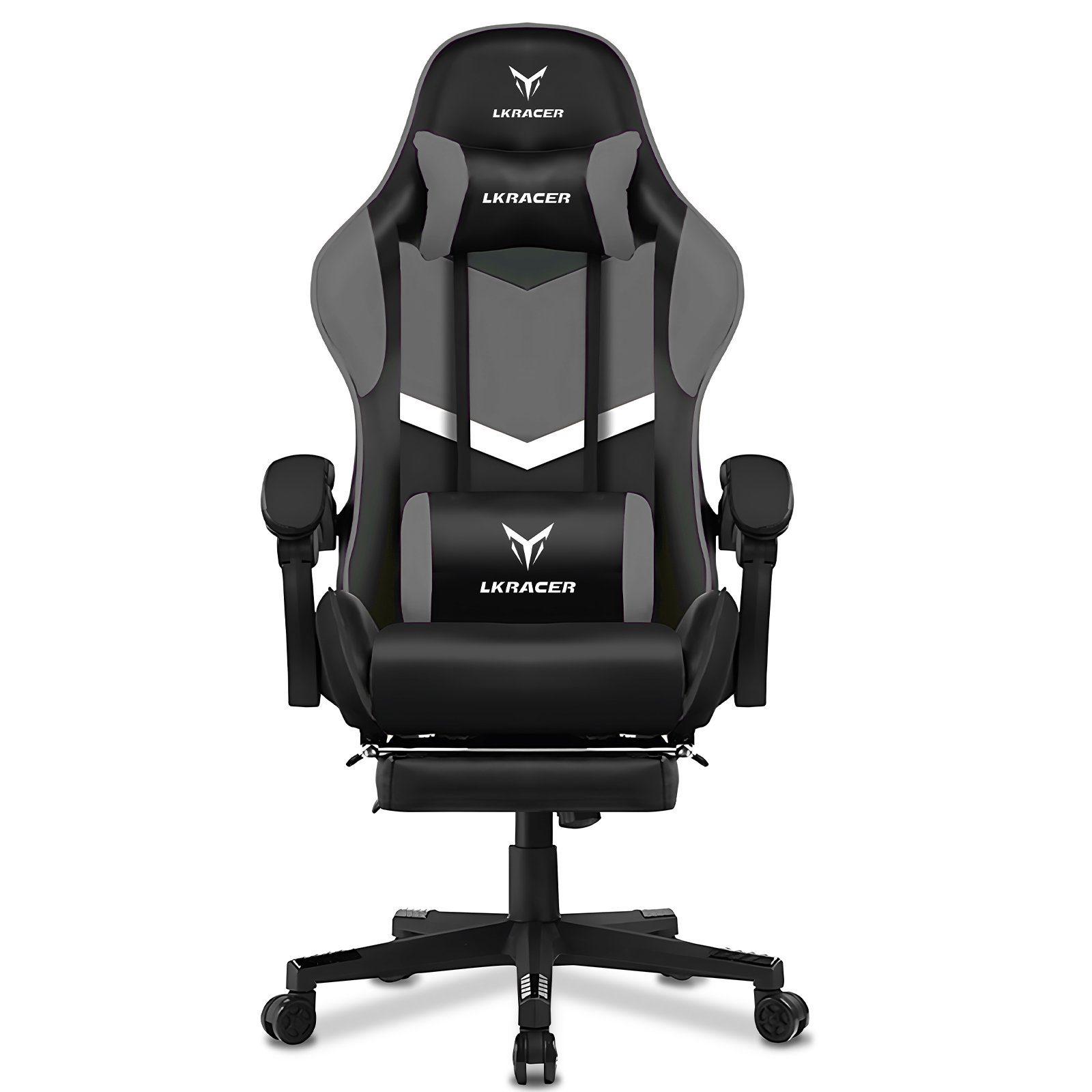 LUCKRACER Gaming-Stuhl Gaming Chair Bürostuhl Ergonomisch mit Lendenkissen Kopfkissen, Höhenverstellbarer Gamer Stuhl 150kg Belastbar
