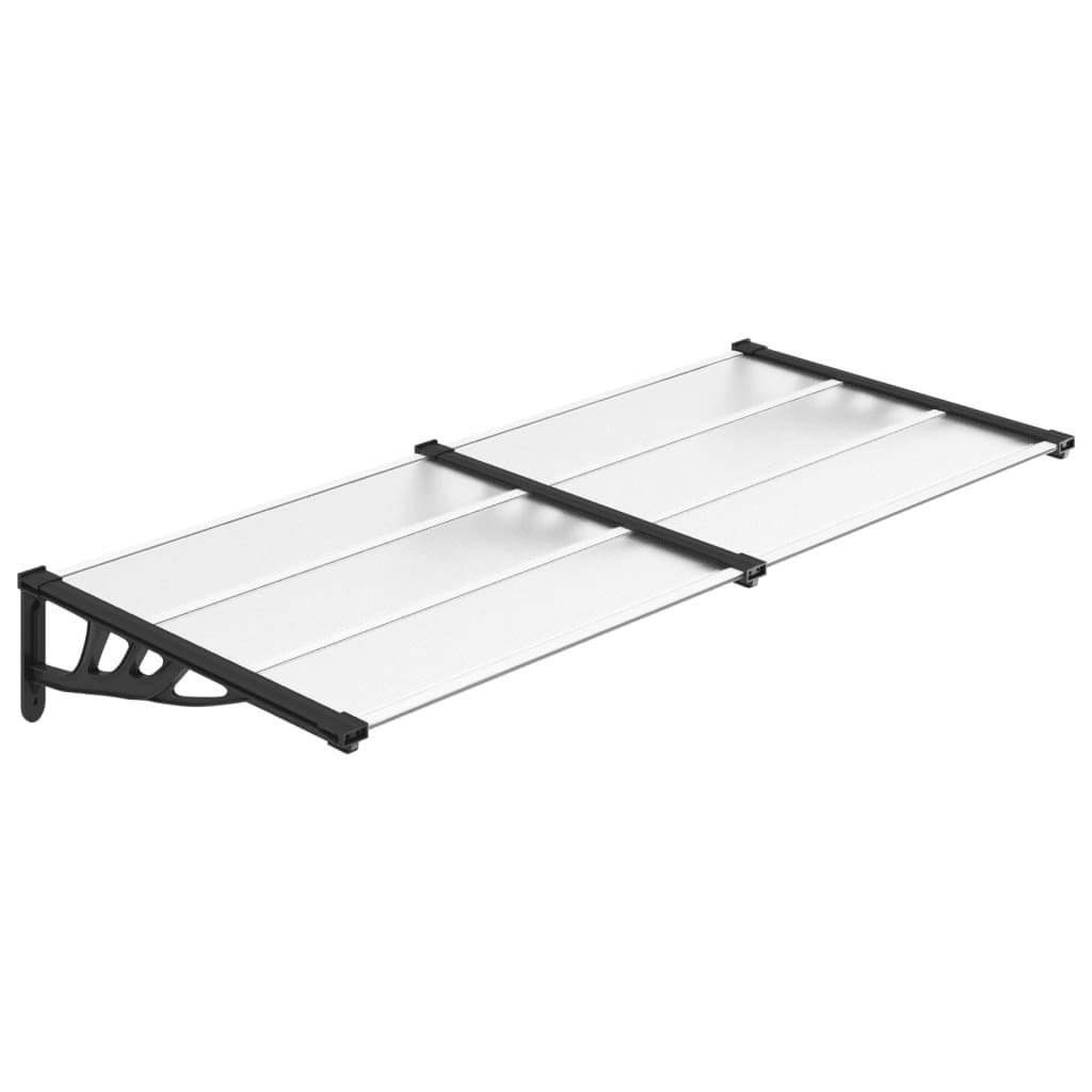 vidaXL Vordach Türvordach Schwarz und Transparent 199x90 cm Polycarbonat