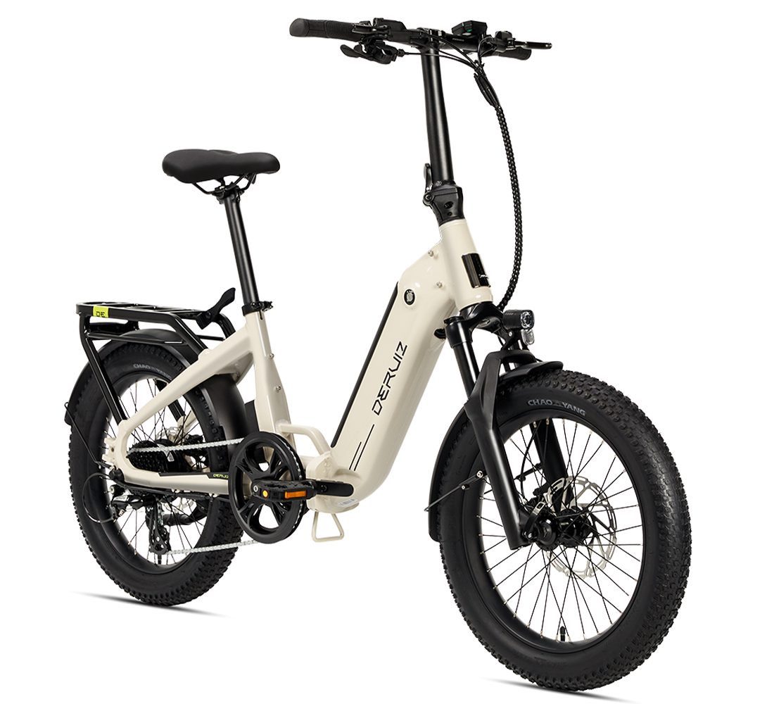 DERUIZ E-Bike Faltrad 2025 Peridot 20 Zoll Eike mit Bluetooth sale für Damen Herren, 8 Gang, 8 Gang SHIMANO SHIMANO ALTUS 11-32T Schaltwerk, Kettenschaltung, 500 Wh, (mit Akku-Ladegerät, mit Werkzeug), 48V 10.4Ah Baterrie, 3.0 fette Reifen, klappbar
