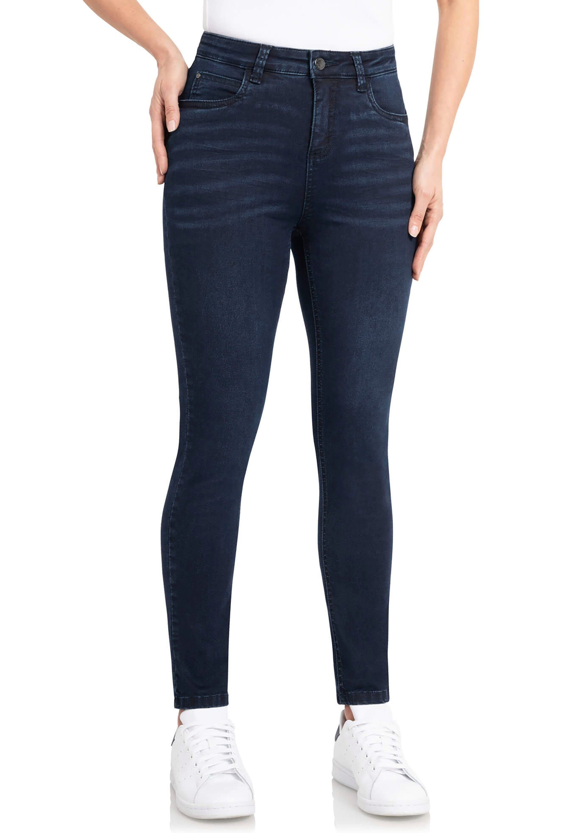 wonderjeans High-waist-Jeans Hoch geschnitten mit leicht verkürztem Bein