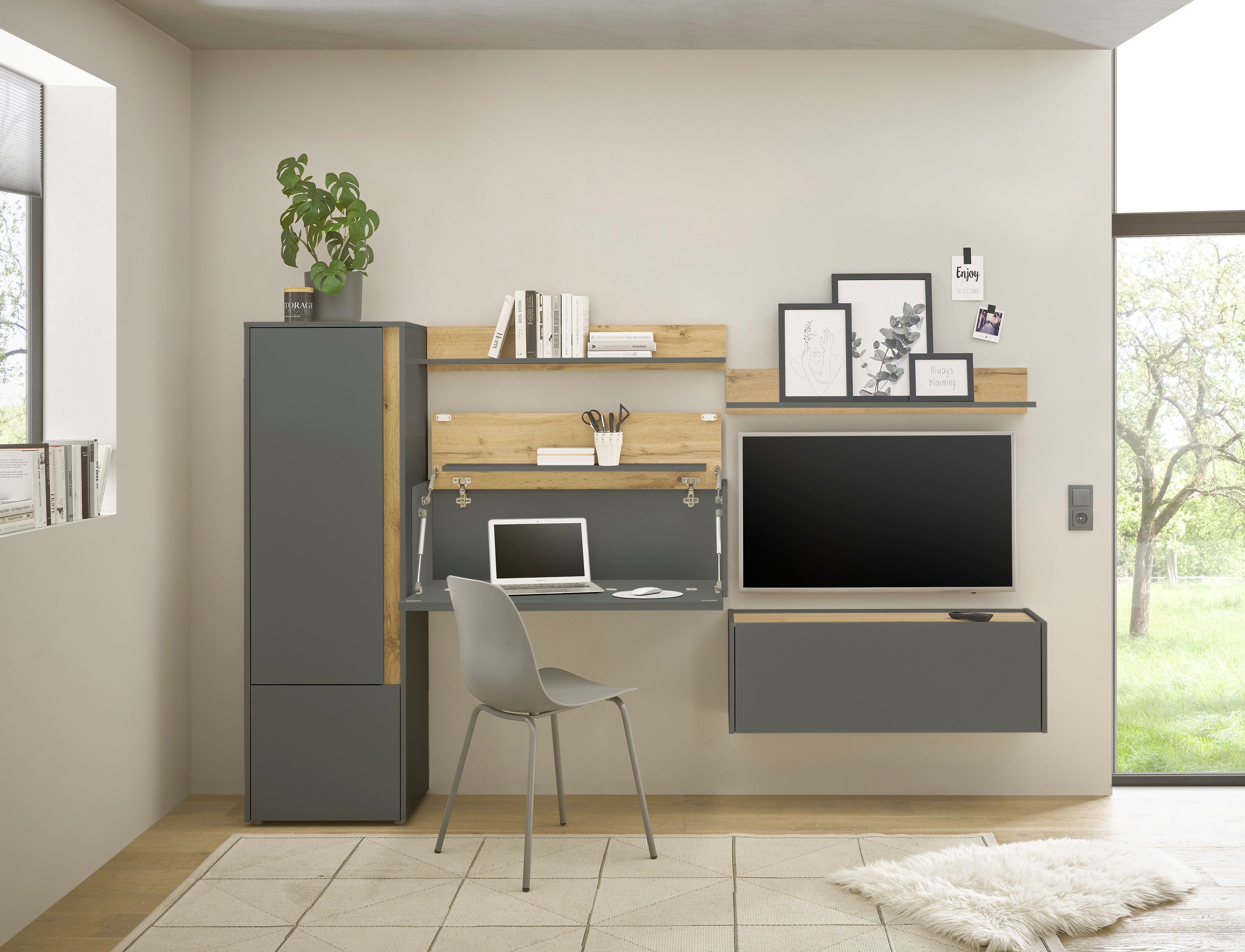 INOSIGN Büromöbel-Set CiTY/GiRON, (Set, 5-tlg), Wandsekretär, Home Office