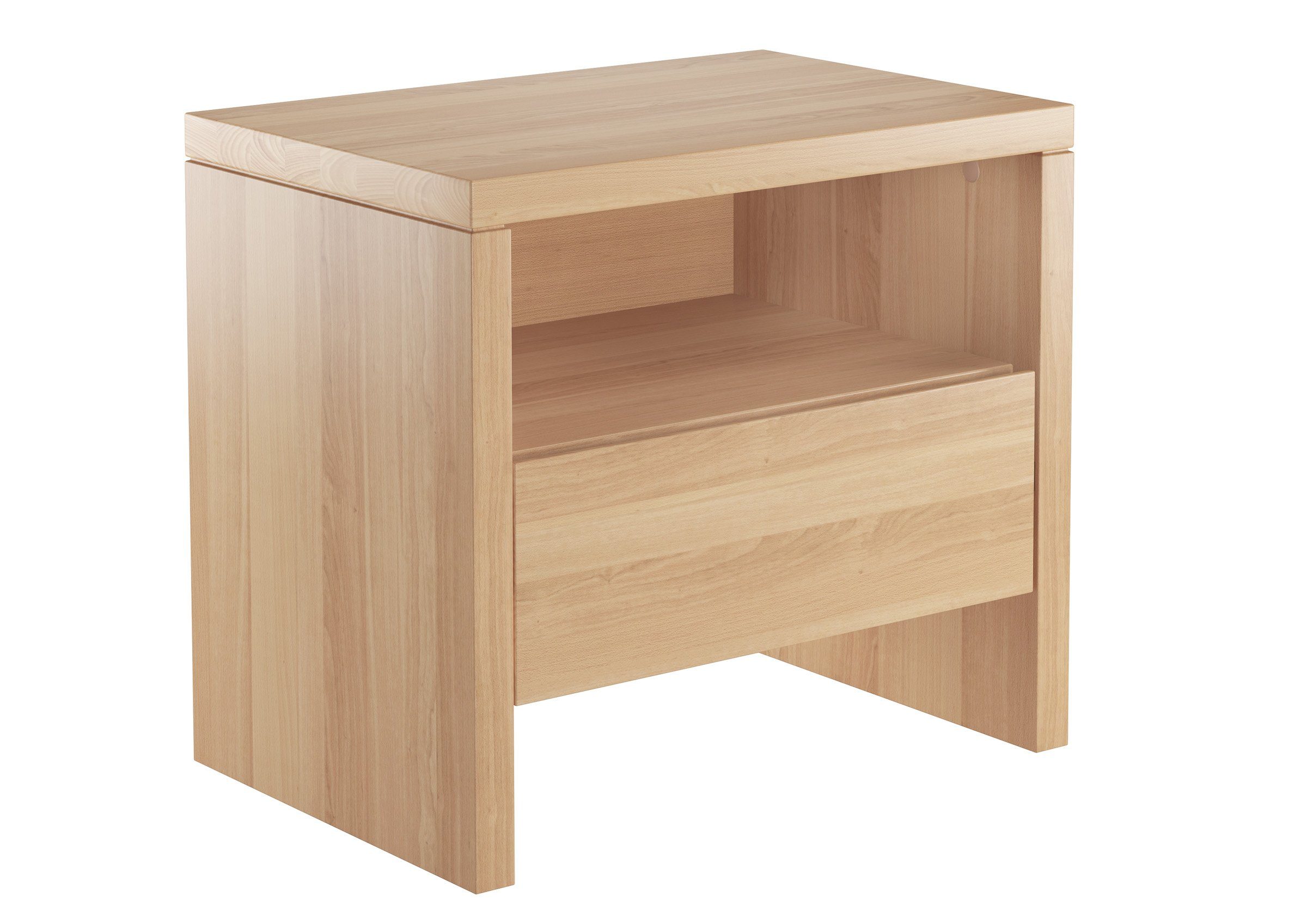 ERST-HOLZ Nachtkommode Bettkommode Buche Geölt mit Schublade Unten, 90.20-K42-geölt Nachtschränkchen Buche-Schublade unten