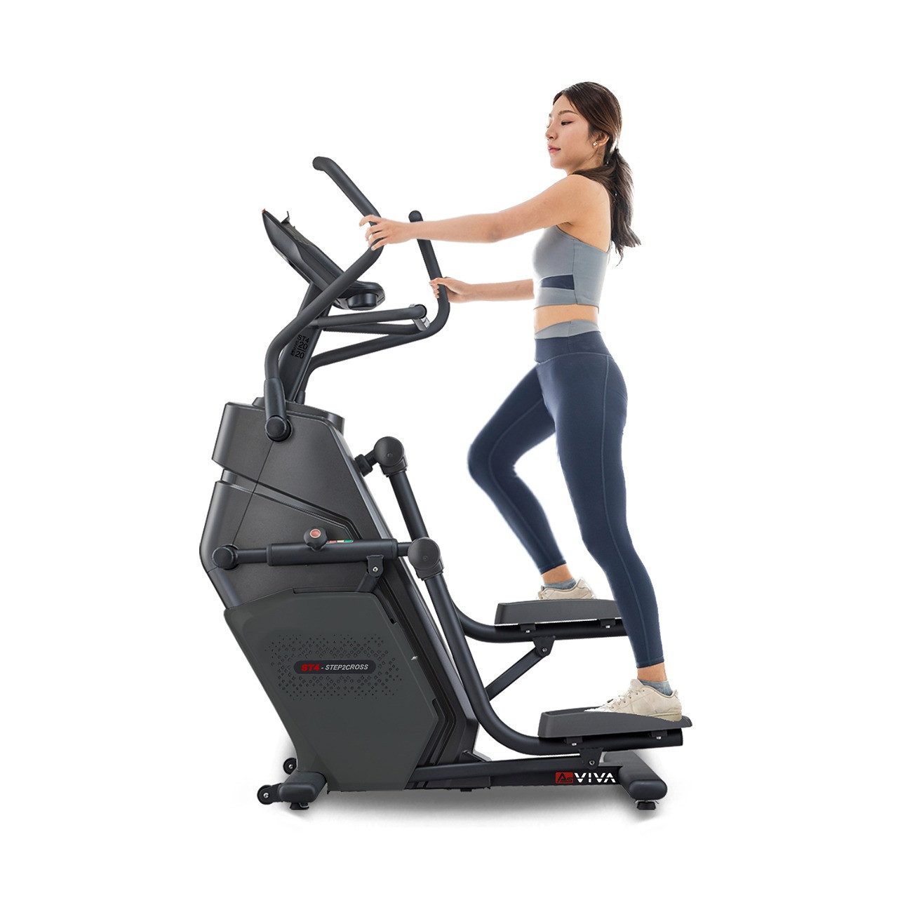 AsVIVA Stepper Ergometer ST4 mit 23 kg Schwungmasse & Fitness-App-Kompatibilität, Fitness-Apps per Smartphone/Tablet