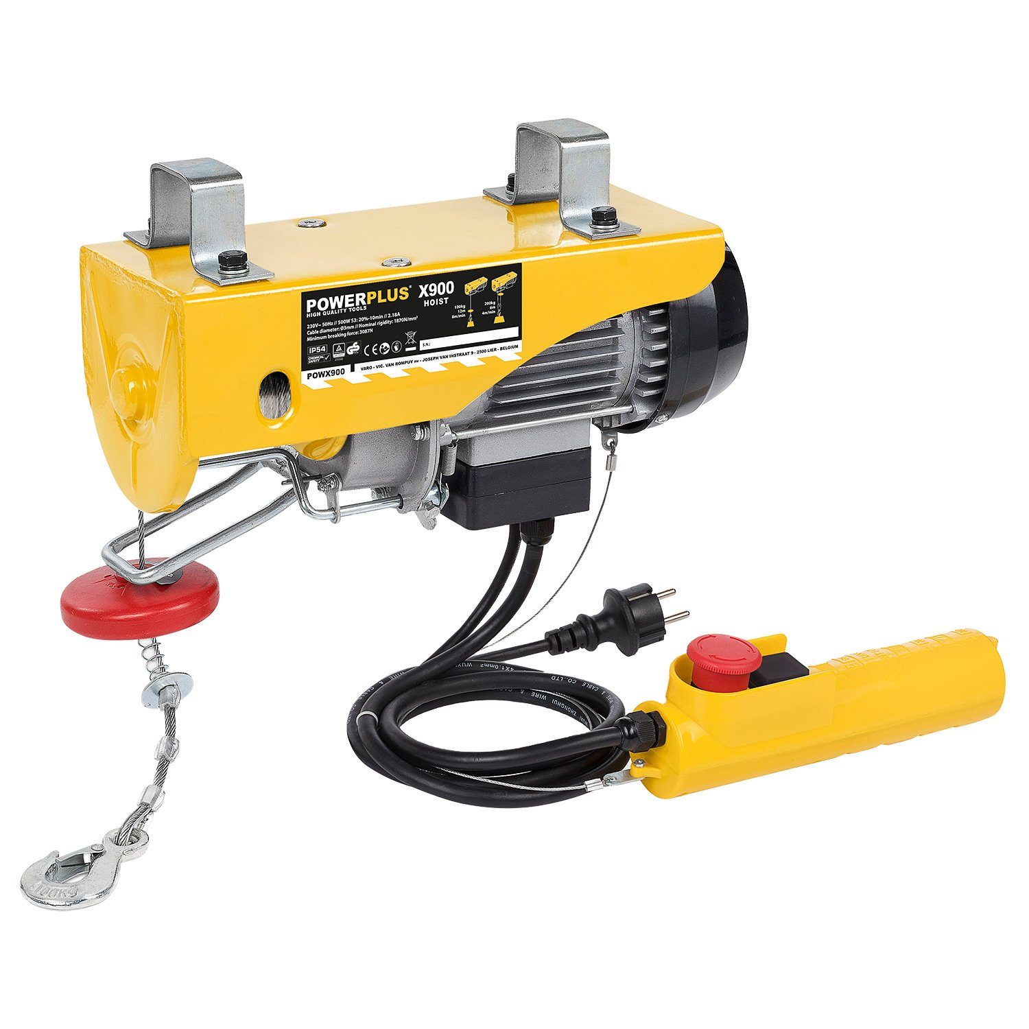 POWERplus Seilzug elektrische Seilwinde, Elektro-Seilzug