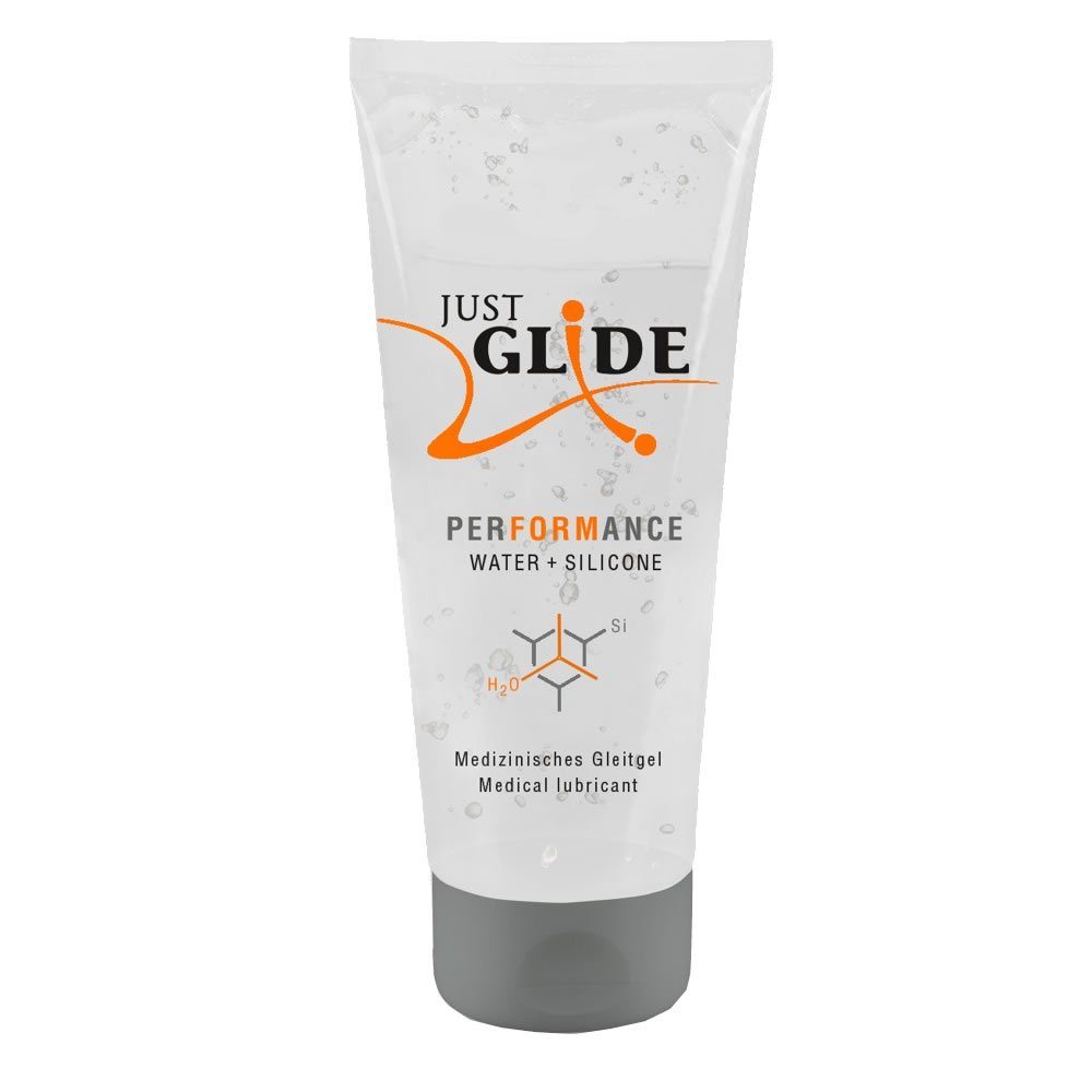 Just Glide Gleitgel Performance - auf Wasser- und Silikonbasis, Tube mit 200ml, 1-tlg., langanhaltendes Gleitgel