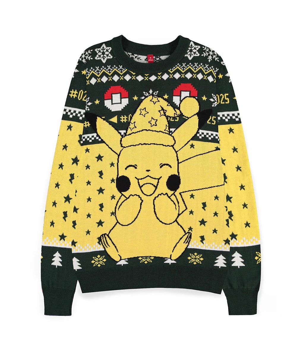 POKÉMON Weihnachtspullover Pikachu Christmas Sweater Strickpullover