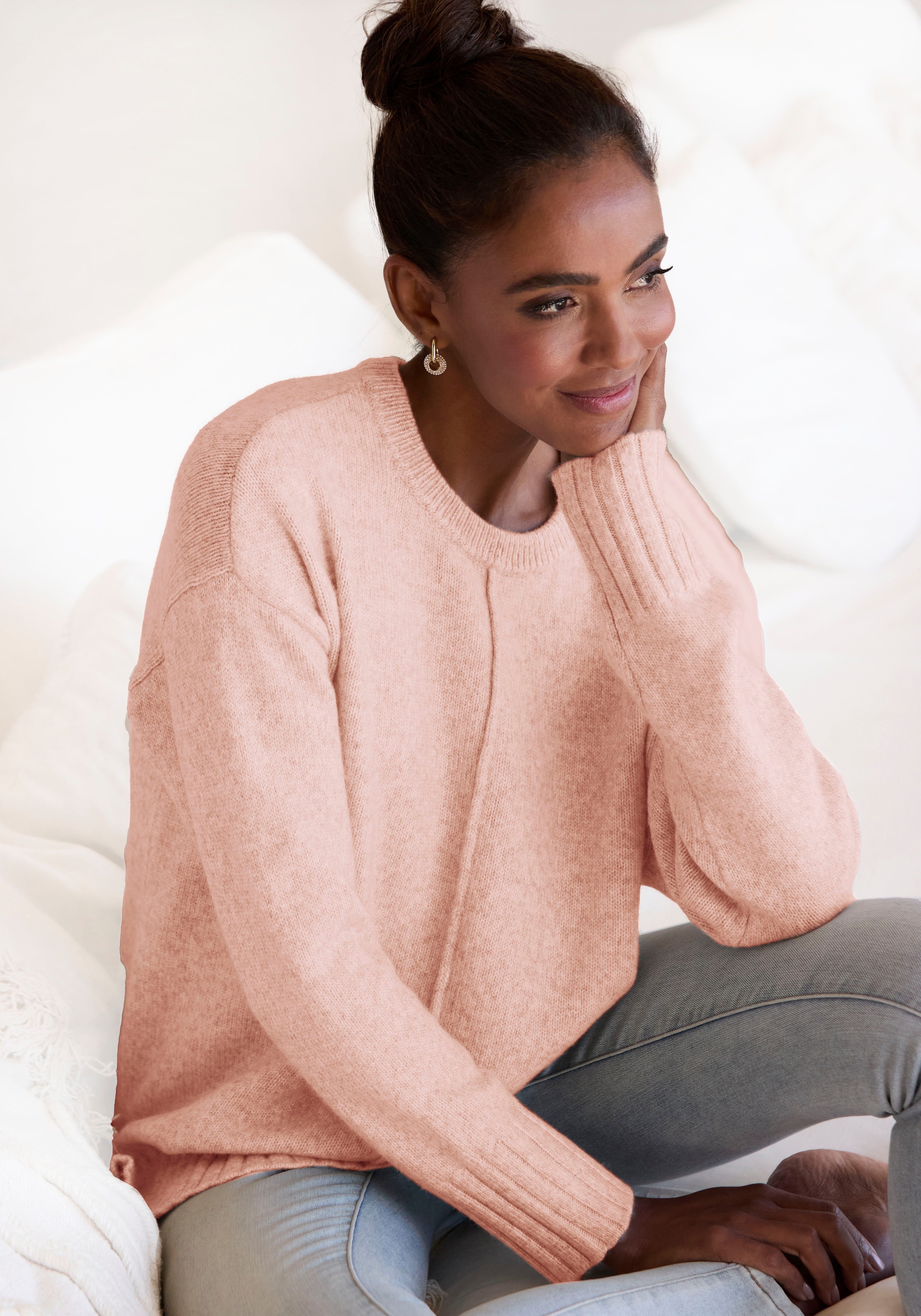 LASCANA Rundhalspullover aus supersofter Strickqualität, Basic