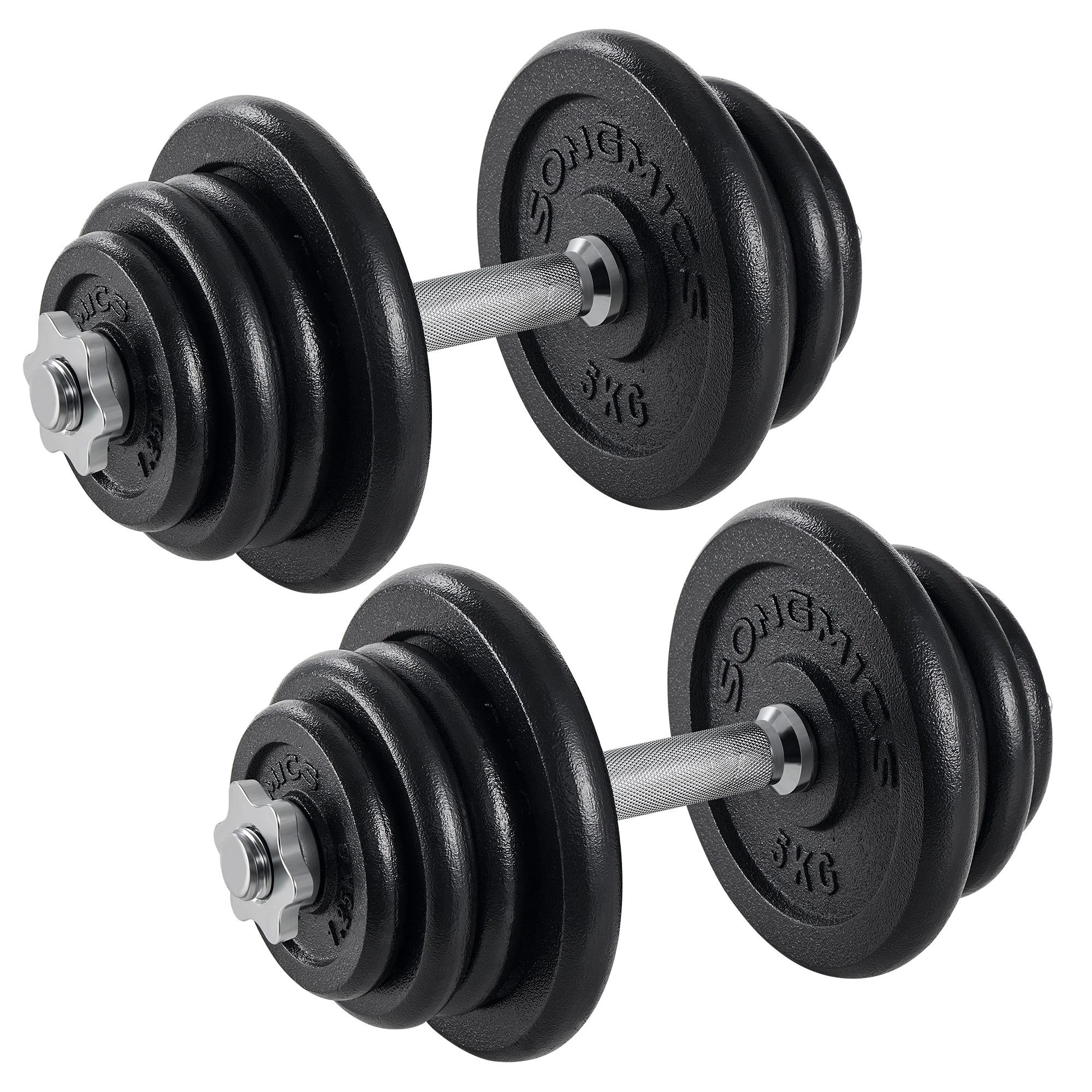 SONGMICS Hantel-Set, aus Gusseisen, 40/50/60 kg, verstellbar, für Zuhause