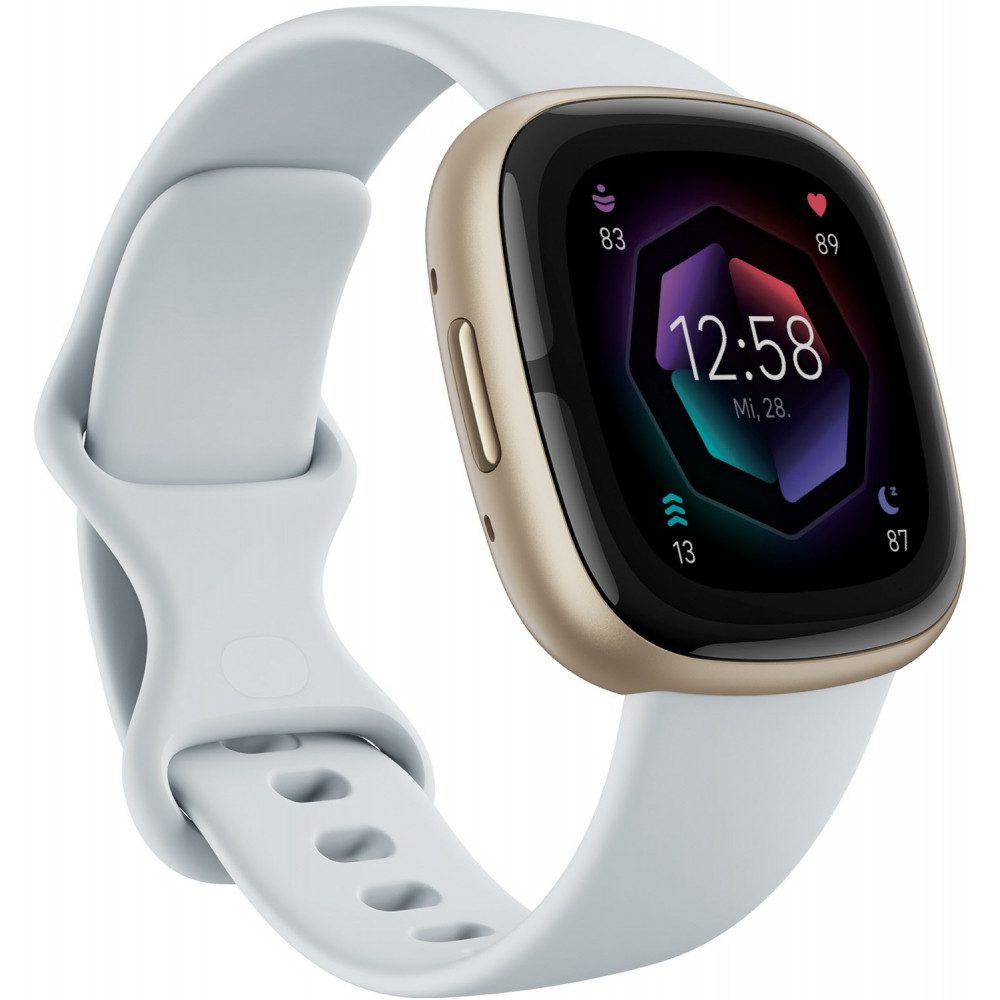 fitbit Fitbit Sense 2 Smartwatch in Blau und Soft Gold. Smartwatch (iOS - Apple), Stylisch und strapazierfähig, Stylisch und strapazierfähig
