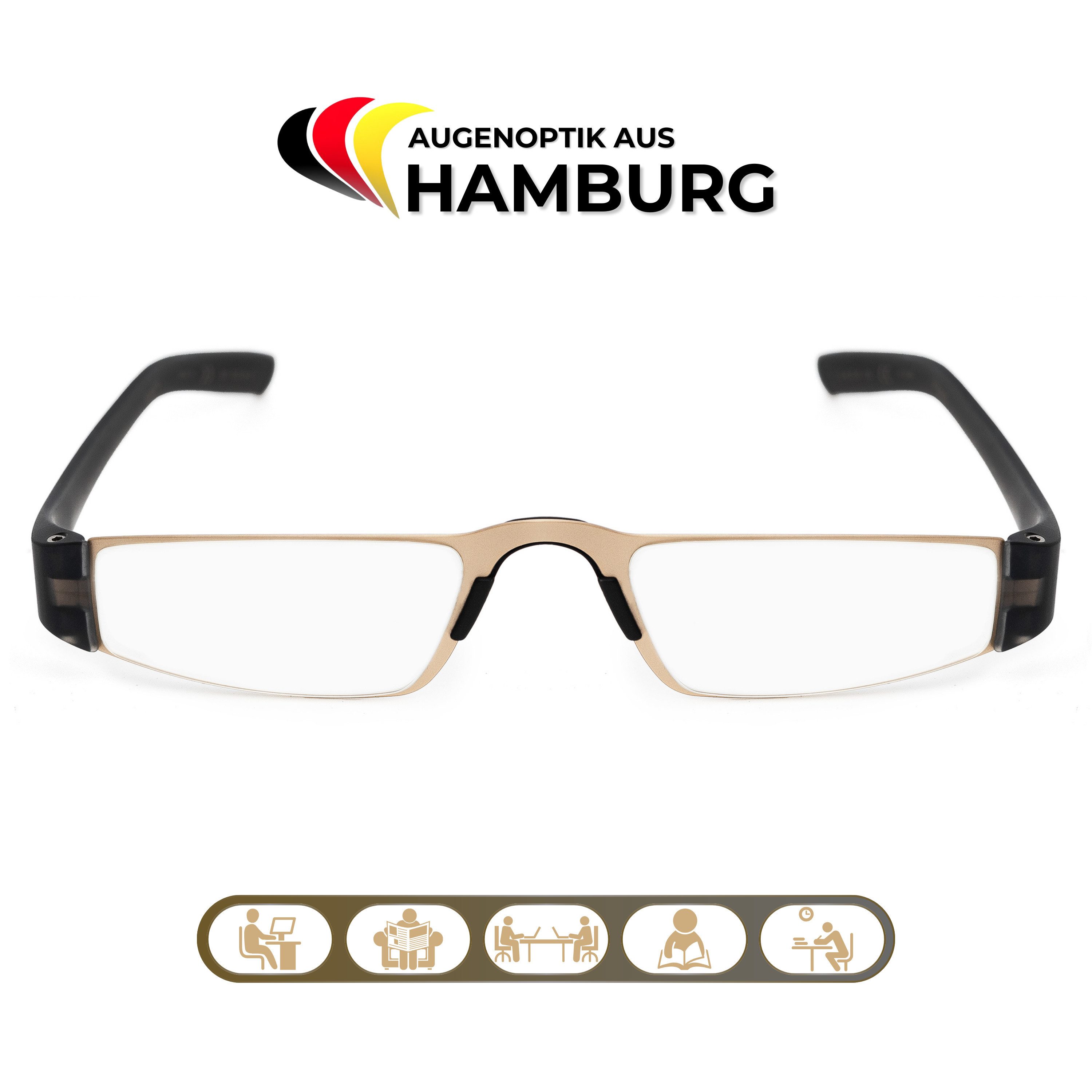 PORSCHE Design Brillengestell Porsche Design Lesebrille P8801, Sehhilfe aus Edelstahl, Modell: Q, 100 % Original Porsche Design, Direkt vom Optiker