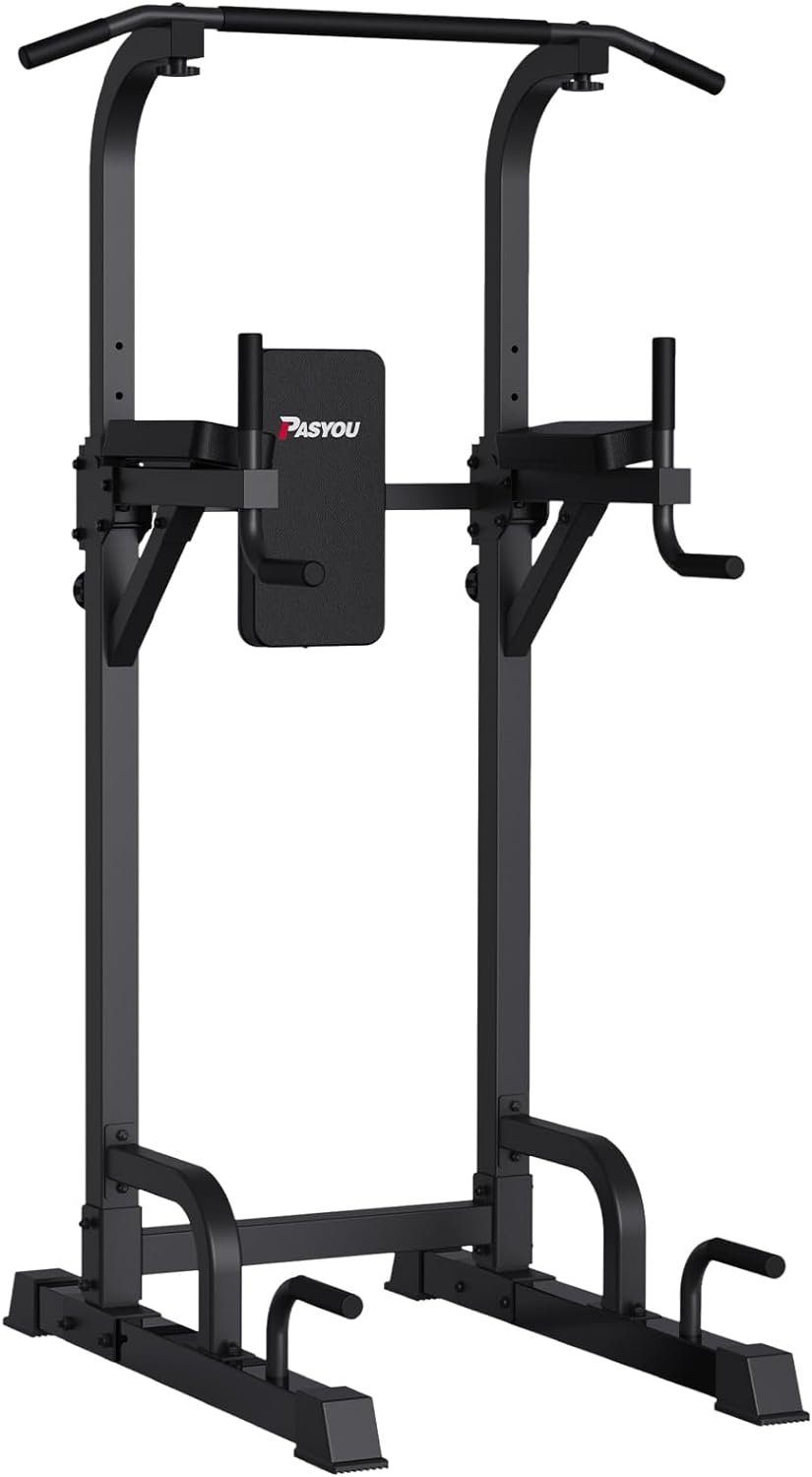 PASYOU Klimmzugstange PU40 (Freistehend Power Tower, 6 in 1 Verstellbar Kraftturm Dip Station), Multifunktionale Pull Up station, Maximale Belastung 300kg