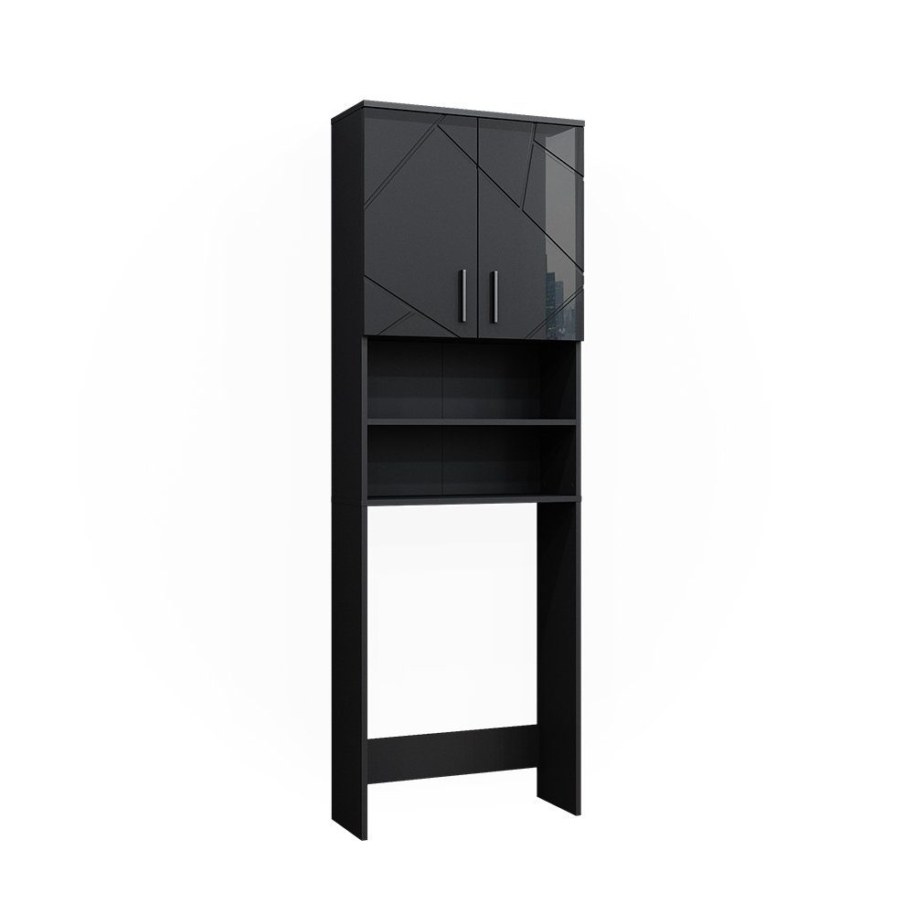 Vicco Waschmaschinenumbauschrank Irma, Anthrazit Hochglanz/Anthrazit, 64 x 190.5 cm