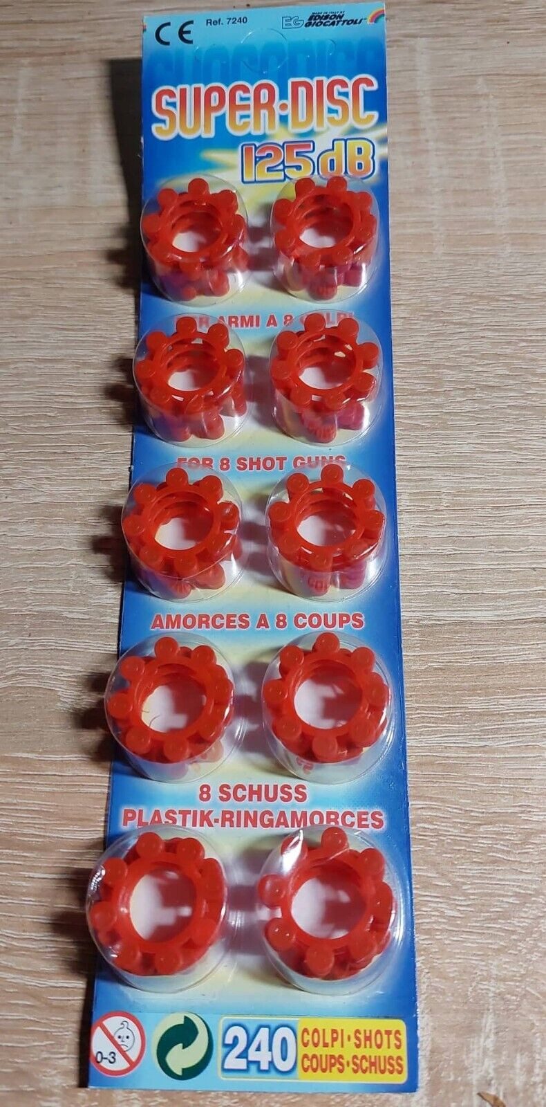 Fries Spielzeugmunition 8-er Ring Ringe 240 Schuss 125 db Munition Karneval Pistolen Revolver, 8er Ringe