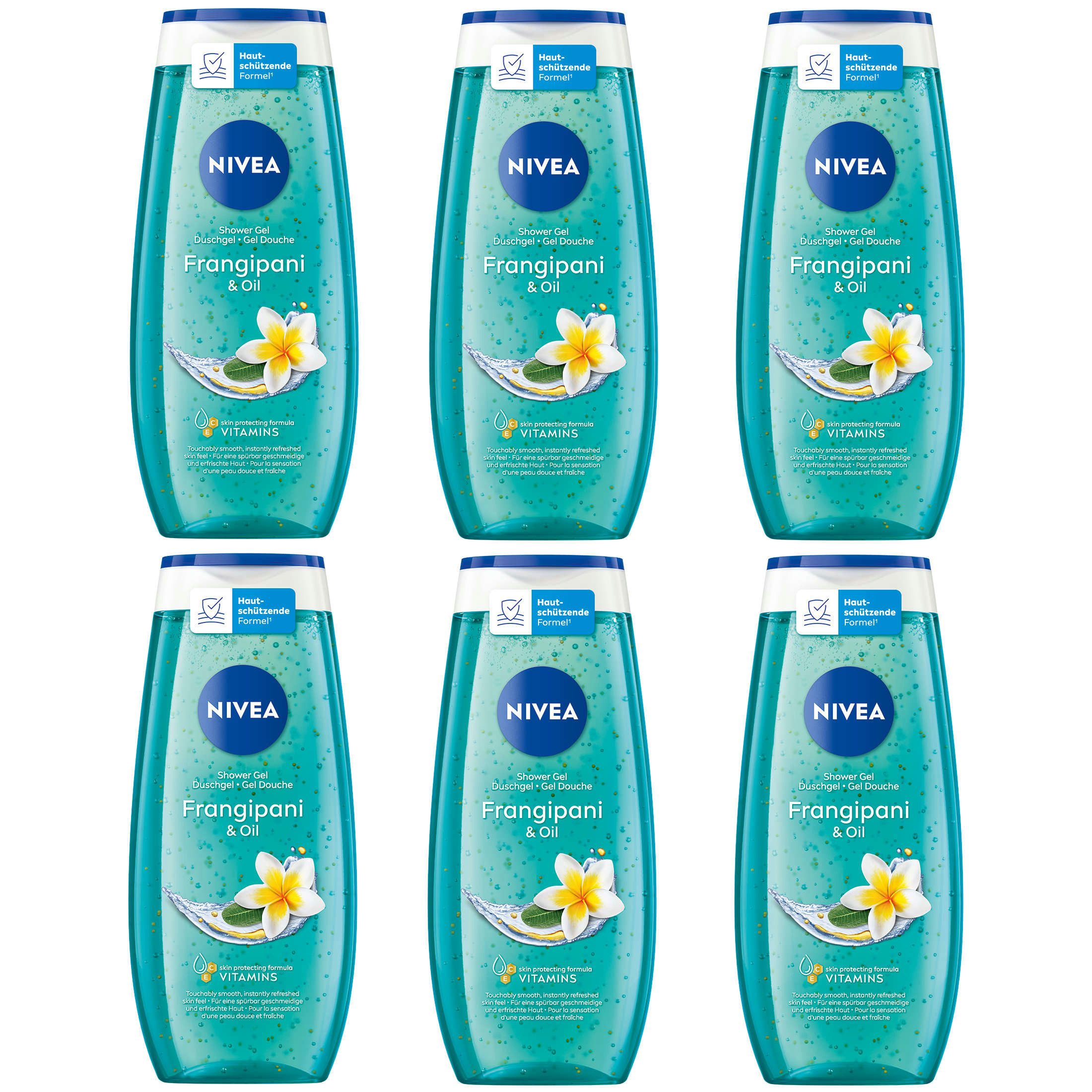 Nivea Duschgel Frangipani & Oil 6 x 250 ml, 6-tlg.