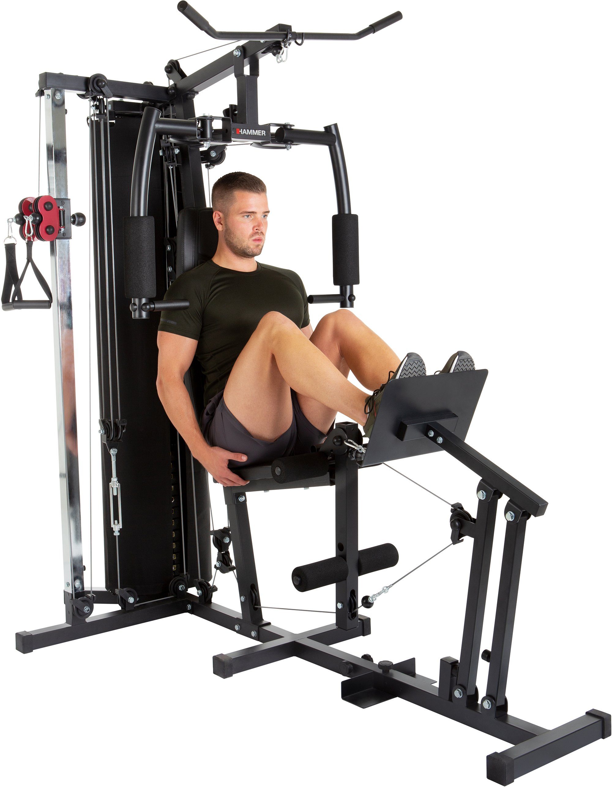 Hammer Kraftstation TX4, 12 Gewichtsblöcke, multifunktionale Fitnessstation, max. Trainingsgewicht 80 kg