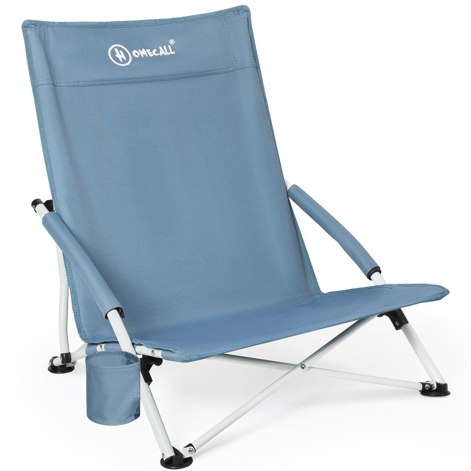 HOMECALL Klappstuhl Strandliegestuhl Klappbar leicht niedriger Strandstuhl Campingstuhl (1 St), Bequeme Rückenlehne, Gepolsterte Armlehnen, bis 120 kg