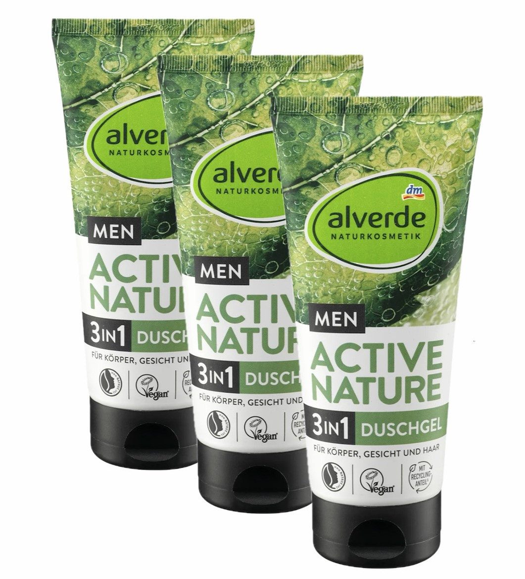 dm-drogerie markt GmbH & Co. KG Duschgel 3in1 Active Nature - alverde Naturkosmetik MEN 3 x 200ml, Duschgel, alverde Naturkosmetik