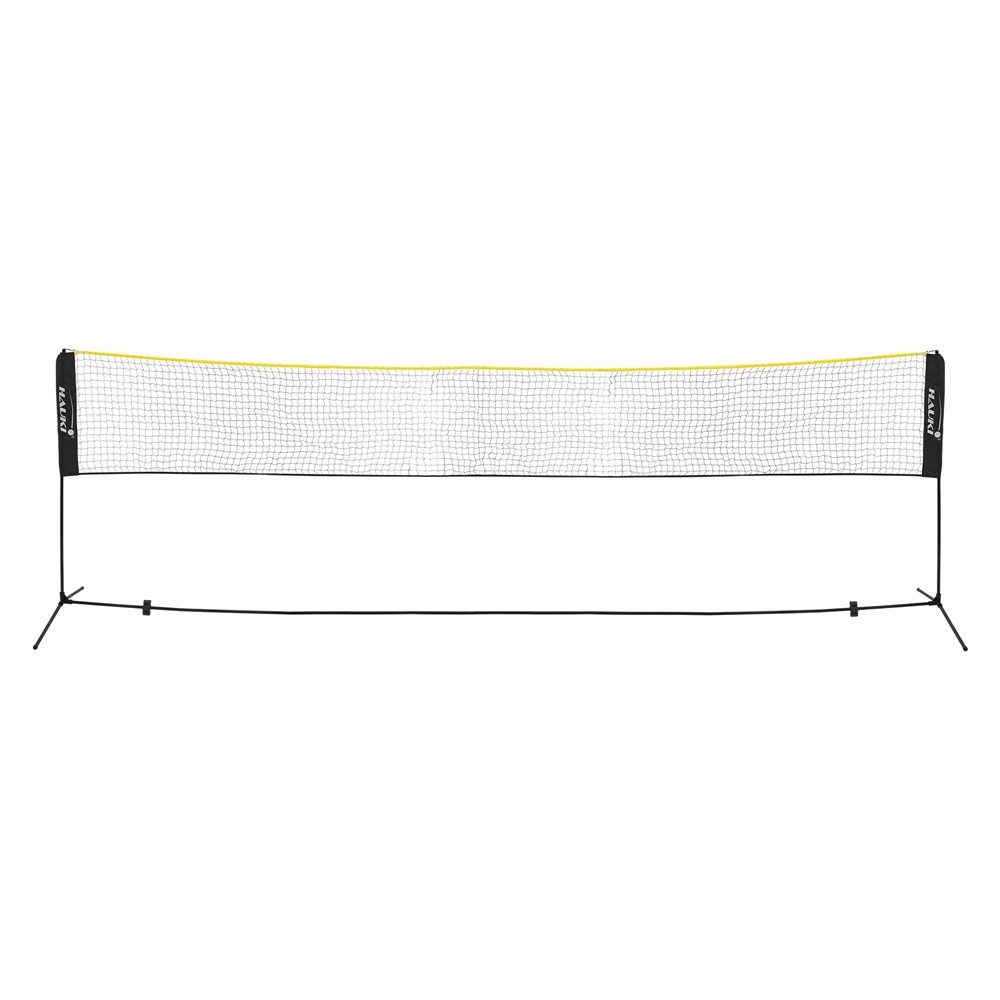 Hauki Badmintonnetz Tennisnetz Faltbar mit 3 Federbällen und Tragetasche Federballnetz (Komplett-Set, 5-St., Netz,Tragetasche,Federbälle), Volleyballnetz mit Gestell Schwarz 500x103x155cm für Indoor&Outdoor