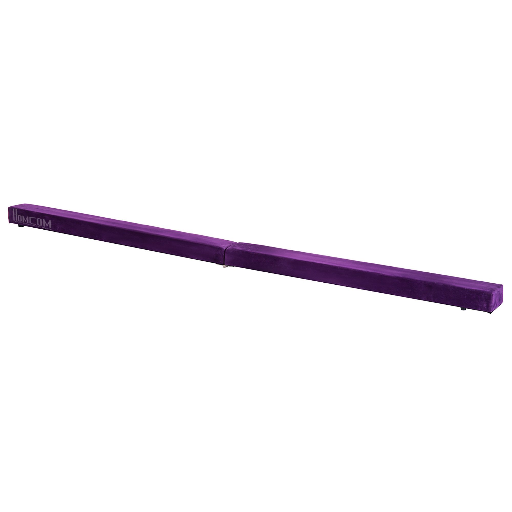 HOMCOM Balancetrainer 210 cm Schwebebalken klappbar Turnbalken Indoor Outdoor, bis 120 kg, 210 x 10 x 6,5 cm, violett