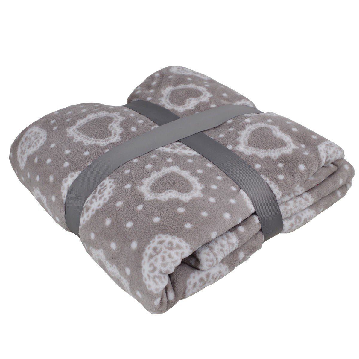 Wohndecke Kuscheldecke Mikrofaserdecke 150 x 200 cm mit Herzchenmotiv Wohndecke, VIVA, feuchtigkeitsregulierend
